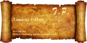 Tamásy Péter névjegykártya